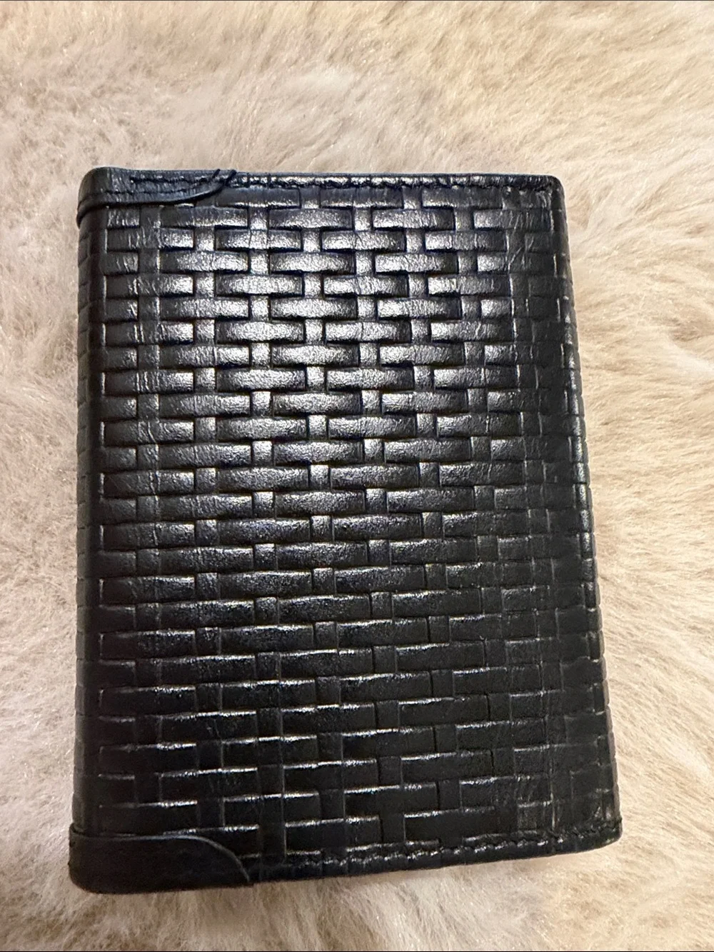 Castello Black Woven Leather Men's Wallet